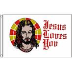 Vlag met Jezus afbeelding - Vlaggen, Hobby en Vrije tijd, Verzenden, Nieuw