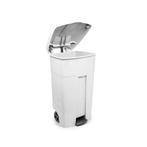 Verrijdbare container met pedaal 125 ltr - Wit, Verzenden, Nieuw