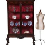 Zeer uitbundig Chippendale stijl display kabinet ca 1890 in, Antiek en Kunst, Ophalen of Verzenden