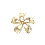 Gouden broche als bloem (vintage, gouden broche met granaat), Sieraden, Tassen en Uiterlijk, Broches, Ophalen of Verzenden, Gebruikt