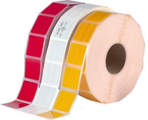 Reflecterende Tape Rood - 5x5 cm Stickers - Rol 50 meter, Auto diversen, Autostickers, Ophalen of Verzenden