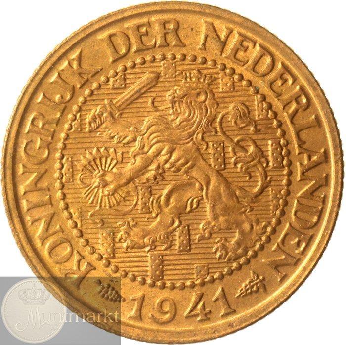 Nederland. Wilhelmina. 2 1/2 Cent 1941, 1941 donker, Postzegels en Munten, Munten | Nederland