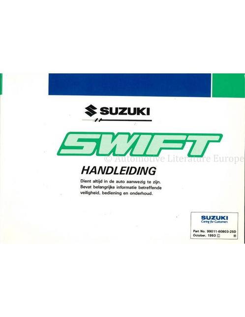 1993 SUZUKI SWIFT INSTRUCTIEBOEKJE NEDERLANDS, Auto diversen, Handleidingen en Instructieboekjes