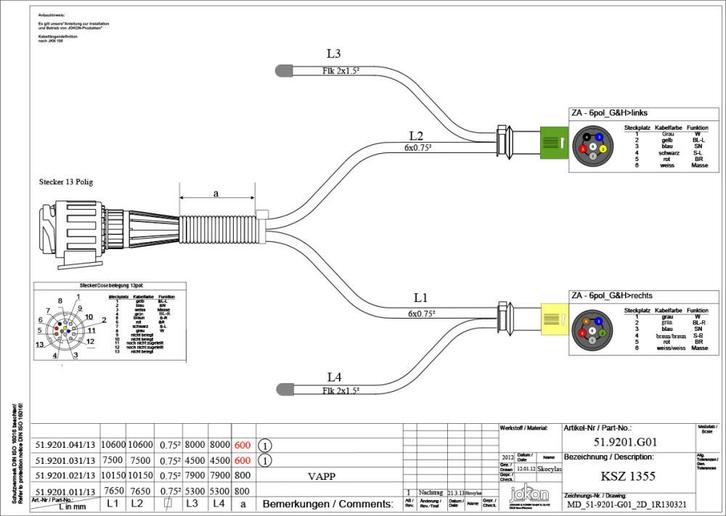 Jokon Aansluitkabel voor Opbouw Achterlicht 1937379, Caravans en Kamperen, Kampeeraccessoires, Nieuw