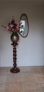 Bijzettafel - Hout mahonie - eiken 96 cm hoog - Piëdestal XL, Antiek en Kunst