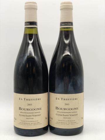 2 x 75cl Cuvee Saint-Vincent Bourgogne En Truffiere 2003 beschikbaar voor biedingen