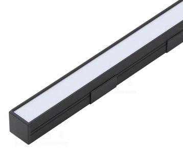LED profiel - zwart - melk witte afdekplaat - 18 x 18 mm