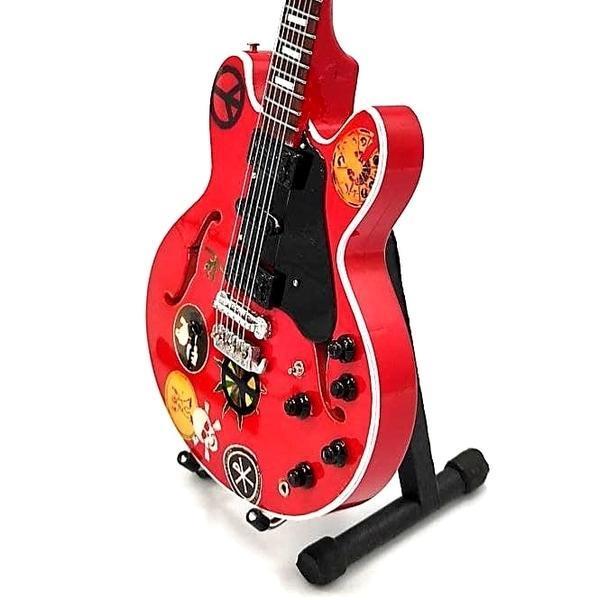 Miniatuur Gibson ES-335 Big Red gitaar met gratis standaard, Verzamelen, Muziek, Artiesten en Beroemdheden, Pop, Beeldje of Miniatuur