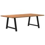 vidaXL Eettafel rechthoekig 220x120x74 cm massief eikenhout, Huis en Inrichting, Tafels | Eettafels, Verzenden, Nieuw