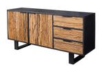 Massief houten dressoir BARRACUDA 150cm teak mango zwart, Huis en Inrichting, Ophalen of Verzenden, Nieuw