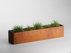 Adeqo cortenstaal plantenbak rechthoek 200 x 40 x 40 cm, Nieuw, Tuin, Rechthoekig, Metaal