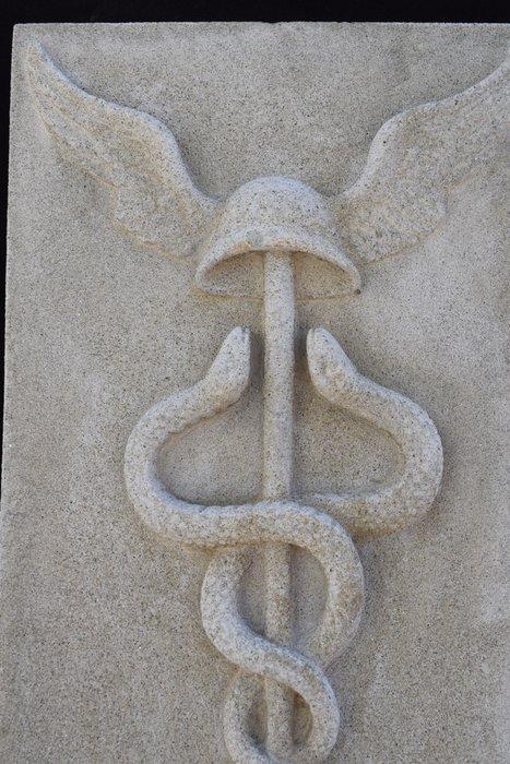 sculptuur, Rilievo, Caduceo - 50 cm - Zandsteen, Antiek en Kunst, Curiosa en Brocante