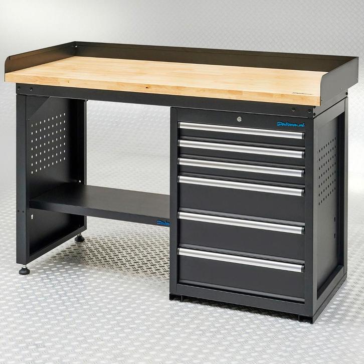 Datona Werkbank PRO - bamboe werkblad - 6 lades - 150 cm -, Doe-het-zelf en Verbouw, Werkbanken, Nieuw, Ophalen of Verzenden