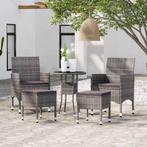 vidaXL 5-delige Loungeset poly rattan grijs, Verzenden, Nieuw, Rotan, Loungeset