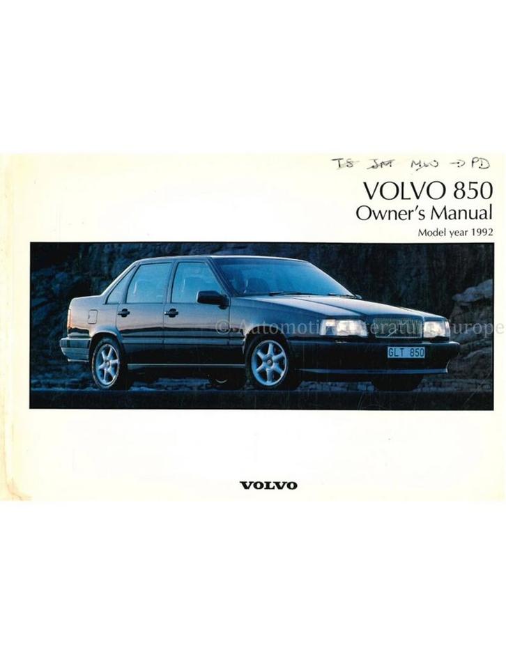 1992 VOLVO 850 INSTRUCTIEBOEKJE ENGELS, Auto diversen, Handleidingen en Instructieboekjes