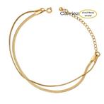 Duo armband goud of zilver stainless steel, Sieraden, Tassen en Uiterlijk, Armbanden, Verzenden, Nieuw, Zilver