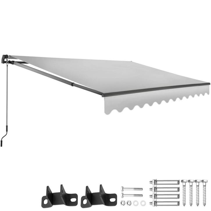 Zonnescherm Ornella mit wandhouder - 300 x 250 cm, lichtgrij, Tuin en Terras, Zonneschermen, Verzenden
