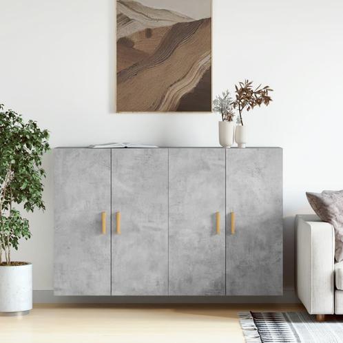 vidaXL Hangkasten 2 st bewerkt hout betongrijs, Huis en Inrichting, Kasten | Buffetkasten, Nieuw, Overige houtsoorten, Verzenden