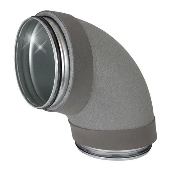 Geïsoleerde bocht 90 graden 125 mm, Doe-het-zelf en Verbouw, Ventilatie en Afzuiging, Nieuw, Verzenden