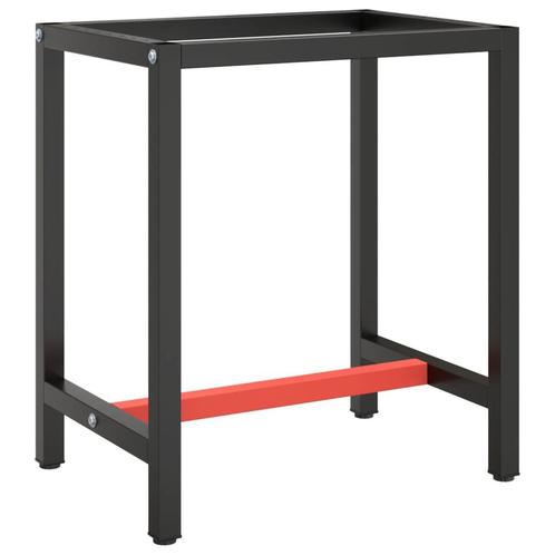 vidaXL Werkbankframe 70x50x79 cm metaal matzwart en matrood, Huis en Inrichting, Tafelonderdelen, Nieuw, Verzenden