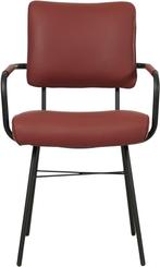 Rode leren industriële design eetkamerstoel - Toledo Leer Ch, Huis en Inrichting, Stoelen, Overige kleuren, Nieuw, Ophalen of Verzenden