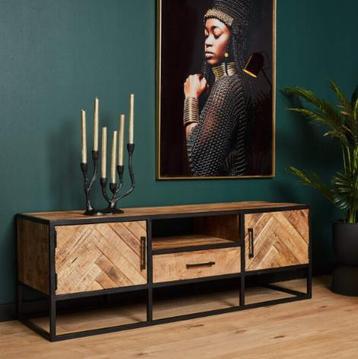 TV MEUBEL FSAR MANGOHOUT VISGRAAT 145CM beschikbaar voor biedingen