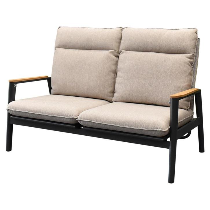 Alzano 2-zitsbank zand rope aluminium antraciet, Huis en Inrichting, Banken | Bankstellen, Nieuw, Ophalen of Verzenden