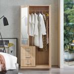 [en.casa] Kledingkast Bodolz 176x80x52 cm met 3 lades Sonoma, Verzenden, Nieuw