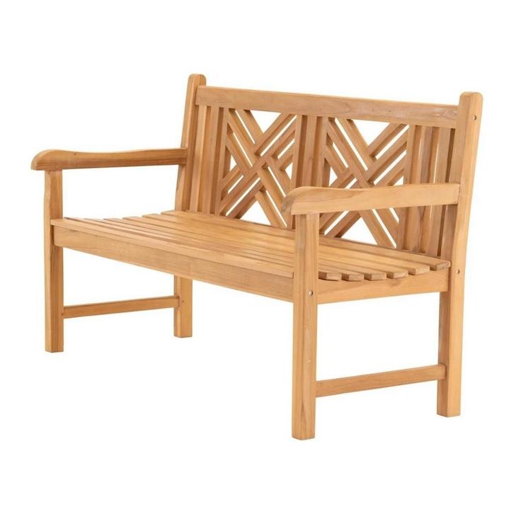 Cross bank teak 150x64x92cm, Huis en Inrichting, Stoelen, Nieuw, Ophalen of Verzenden