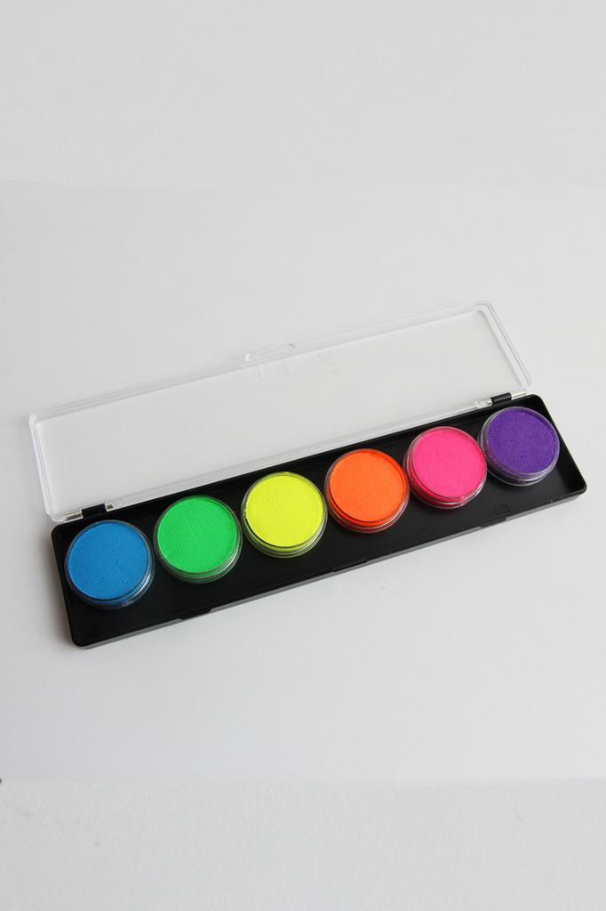 Professioneel Neon UV Schmink Palet Blacklight 6 X 10 Gr. Fl, Hobby en Vrije tijd, Feestartikelen, Carnaval, Feestartikel, Nieuw