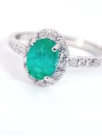 Ring Platina Smaragd - Diamant, Sieraden, Tassen en Uiterlijk, Ringen, Nieuw