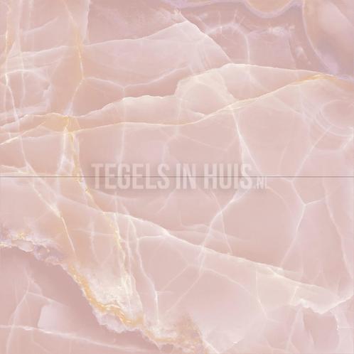 Vloertegel / wandtegel onix marmer roze gepolijst 60x120, Doe-het-zelf en Verbouw, Tegels, Vloertegels, Nieuw, 10 m² of meer, Keramiek