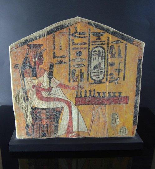 Replica van een oude Egyptenaar Hout grafsteen met de, Antiek en Kunst, Antiek | Overige Antiek