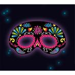 Dia De Los Muertos Masker Glow In The Dark 19cm, Hobby en Vrije tijd, Feestartikelen, Verzenden, Nieuw