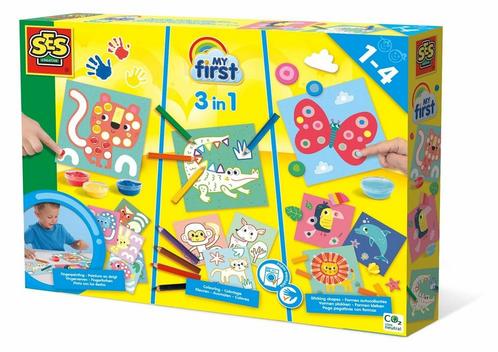 SES Creative My First - 3 in 1 Vingerverven, kleuren en v..., Kinderen en Baby's, Speelgoed | Educatief en Creatief, Knutselen