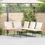 vidaXL Bank met kussen Bruin 61.5 x 123 x 82cm Metaal, Tuin en Terras, Tuinsets en Loungesets, Verzenden, Nieuw, Overige materialen