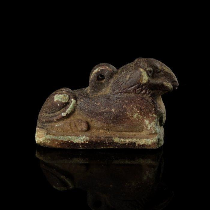 Oude Egypte, late periode Faience Ramfiguur van Harsaphes, Antiek en Kunst, Antiek | Overige Antiek