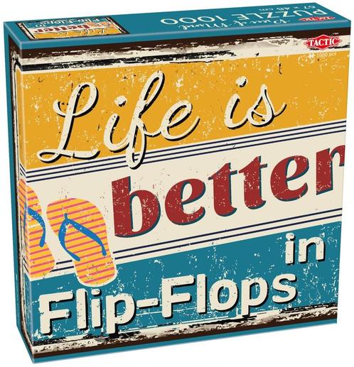 Life is better in Flip-Flops Puzzel (1000 stukjes) | Tactic, Hobby en Vrije tijd, Denksport en Puzzels, Nieuw, Verzenden