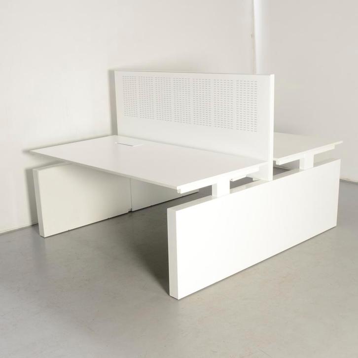 Voortman benchwerkplek, wit blad, 160x80 cm (2x), hoogte, Huis en Inrichting, Bureaus, Ophalen of Verzenden