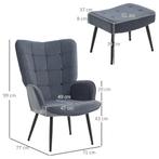 TRUUSK Luxe Relaxstoel met Fluwelen Bekleding - Armleuningen, Verzenden