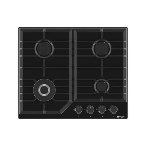 Wiggo WH-G634RL(B) - Inbouw gaskookplaat met Wok - 60cm - Zw, Witgoed en Apparatuur, Kookplaten, Nieuw, Verzenden
