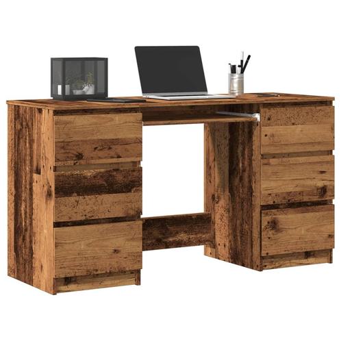 vidaXL Schrijftafel 140x50x77 cm bewerkt hout oud, Huis en Inrichting, Bureaus, Nieuw, Verzenden