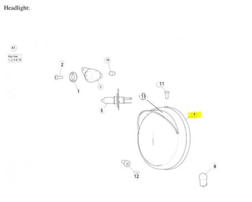 Head Lamp Assy. with Halogen Bulb RHT - 591906b, Motoren, Onderdelen | Merk-onafhankelijk, Nieuw, Verzenden