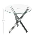 TRUUSK Eettafel, Rond Blad Van Gehard Glas, Randloos Ontwerp, Huis en Inrichting, Tafels | Eettafels, Verzenden, Nieuw