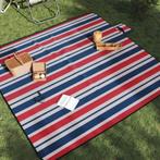 vidaXL Picknickkleed opvouwbaar strepen 200x200 cm fluweel, Verzenden, Nieuw