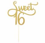 Banner Happy Sweet 16 goud of rosé goud, Verzenden, Nieuw, Versiering, Verjaardag
