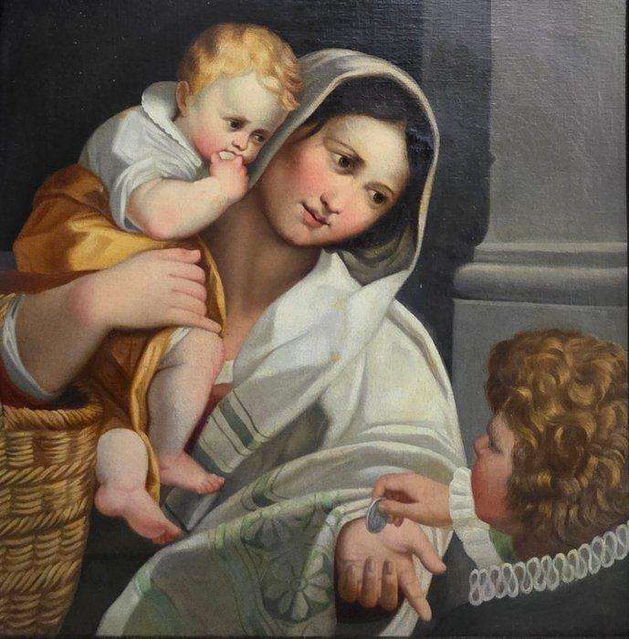 Italiaanse school (XIX) - La carità, Antiek en Kunst, Kunst | Schilderijen | Klassiek