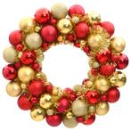 vidaXL Kerstkrans 45 cm polystyreen rood en goudkleurig, Diversen, Kerst, Nieuw, Verzenden