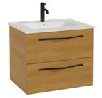 Badkamermeubel Set Reno 60cm - Eiken - Badmeubel, Huis en Inrichting, Badkamer | Badkamermeubels, Verzenden, Nieuw, Wastafelkast