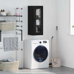 vidaXL Wandkast Zwart Eiken 34,5 x 34 x 90 cm Geengineerd, Huis en Inrichting, Kasten | Buffetkasten, Minder dan 50 cm, Verzenden